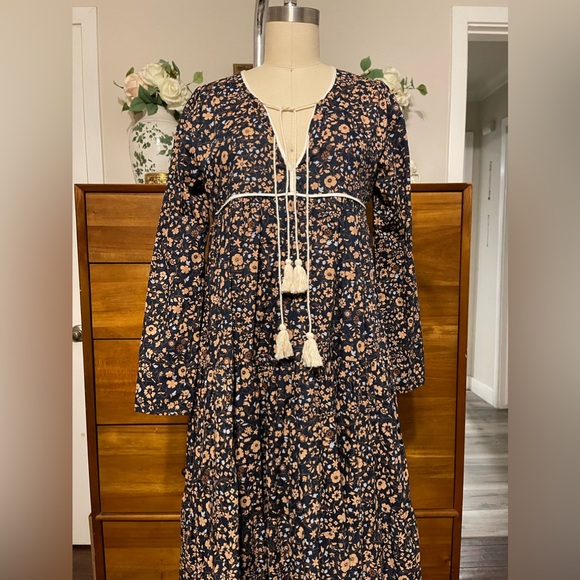 Christy Dawn The Paloma Maxi Dress in Navy Anemone Vine - Picture 5 of 7